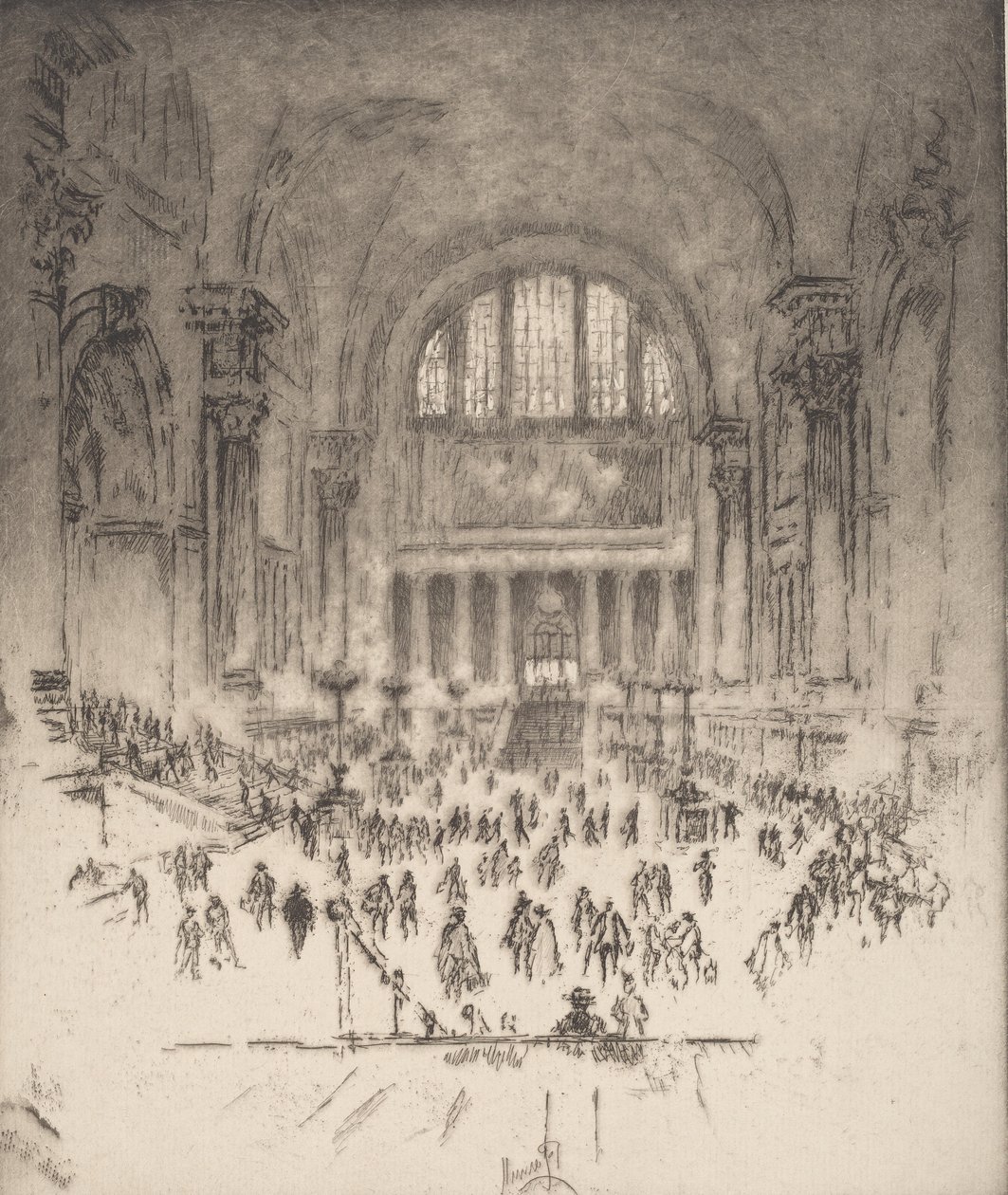 Die Marmorsaal, Pennsylvania Station, New York, 1919 von Joseph Pennell
