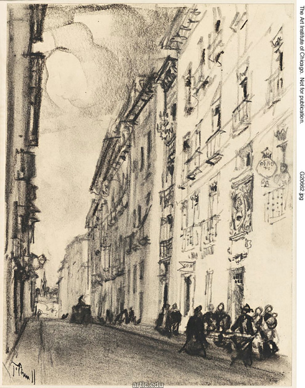 Die Straße von Cervantes und Lope de Vega, Madrid von Joseph Pennell