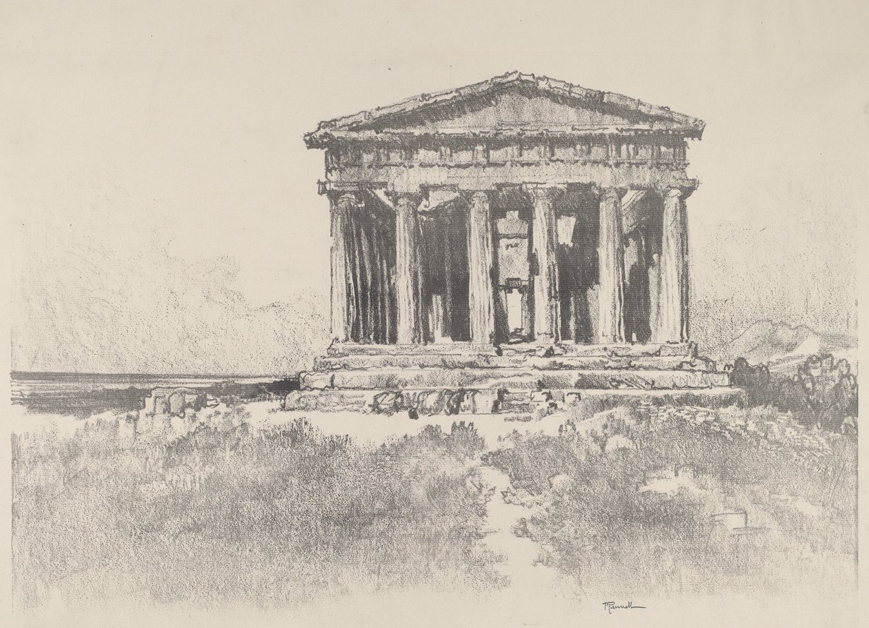 Der Tempel am Meer, Tempel der Concordia, Girgenti von Joseph Pennell