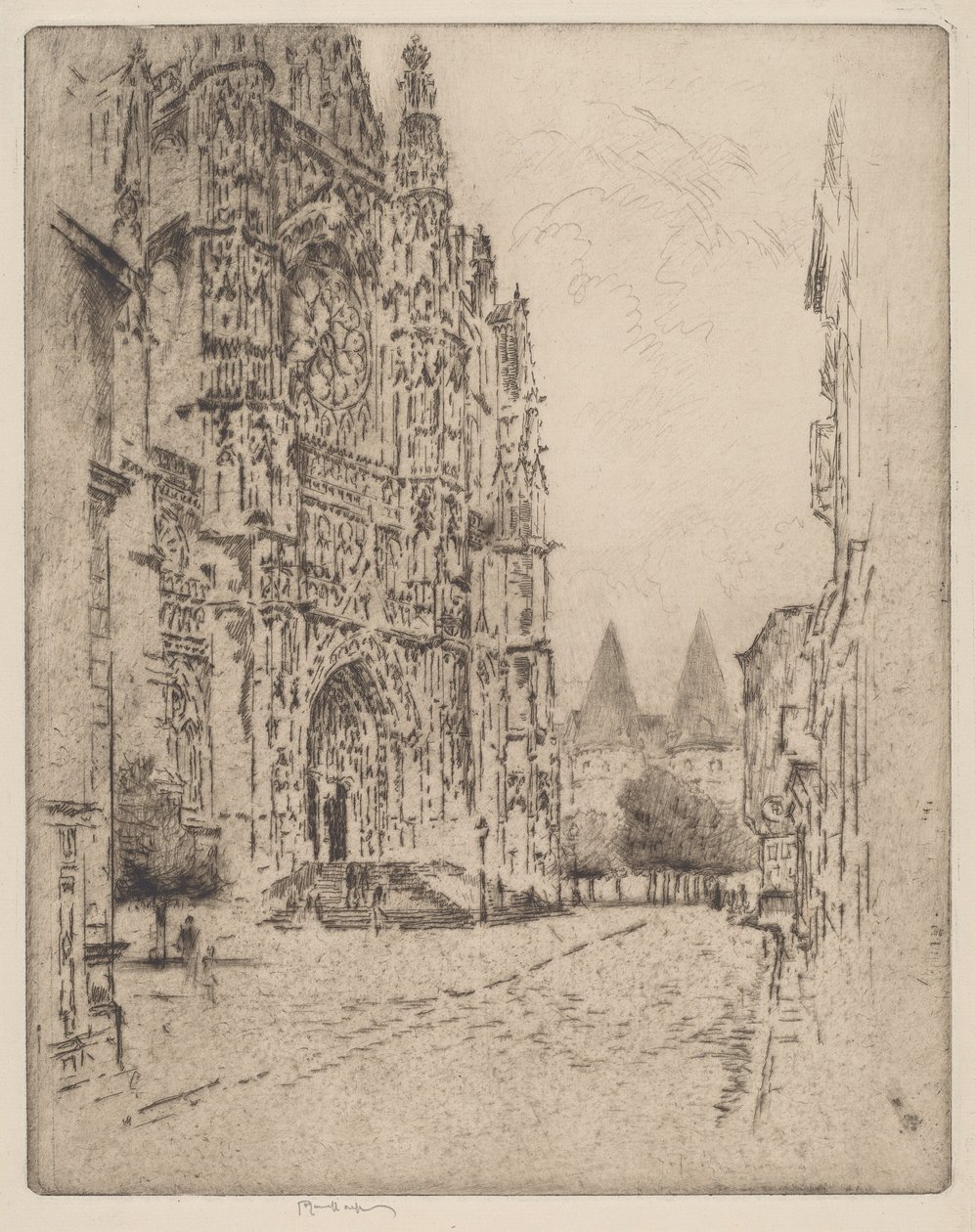 Türme des Bischofspalastes, Beauvais von Joseph Pennell
