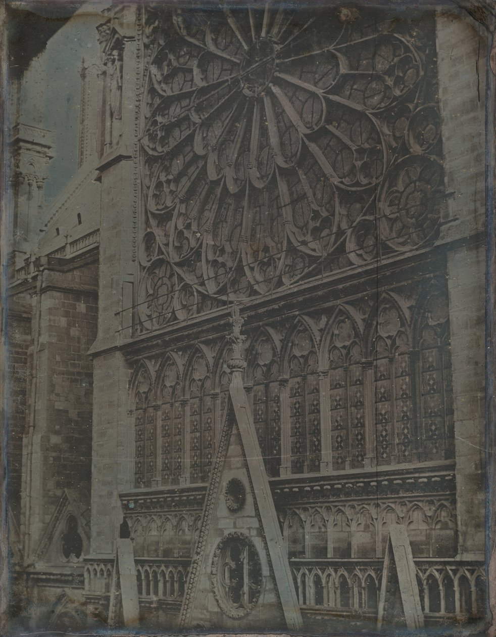 Rosettenfenster, Notre-Dame-Kathedrale, Paris, 1841 von Joseph Philibert Girault De Prangey