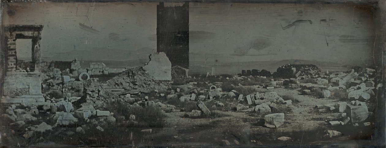 Ruinen und Vordergrund, Akropolis, Athen von Joseph Philibert Girault De Prangey
