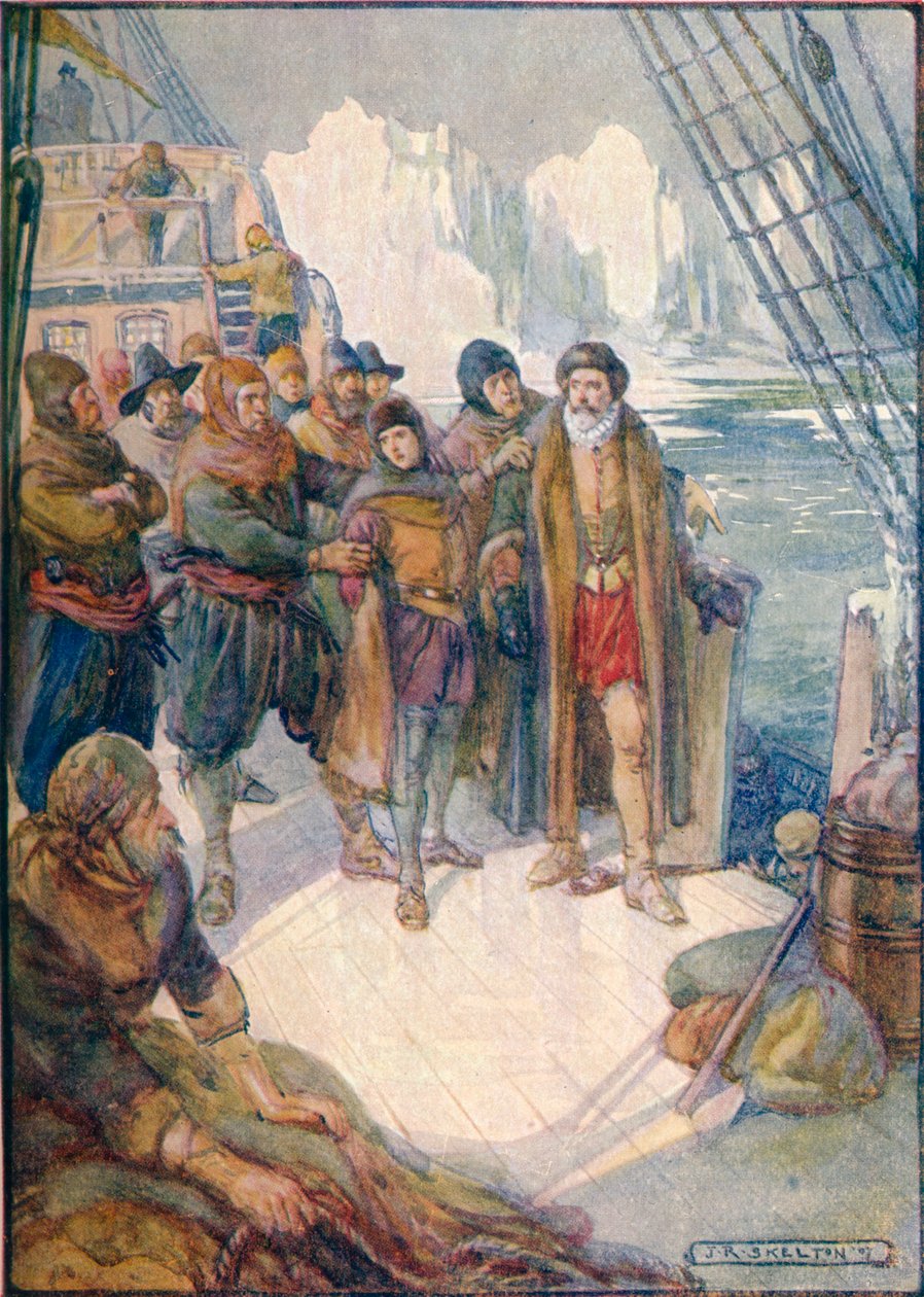 Diese grausamen Männer wollten Hudson auf den eisigen Gewässern treiben lassen, 1907, um 1920 von Joseph Ratcliffe Skelton