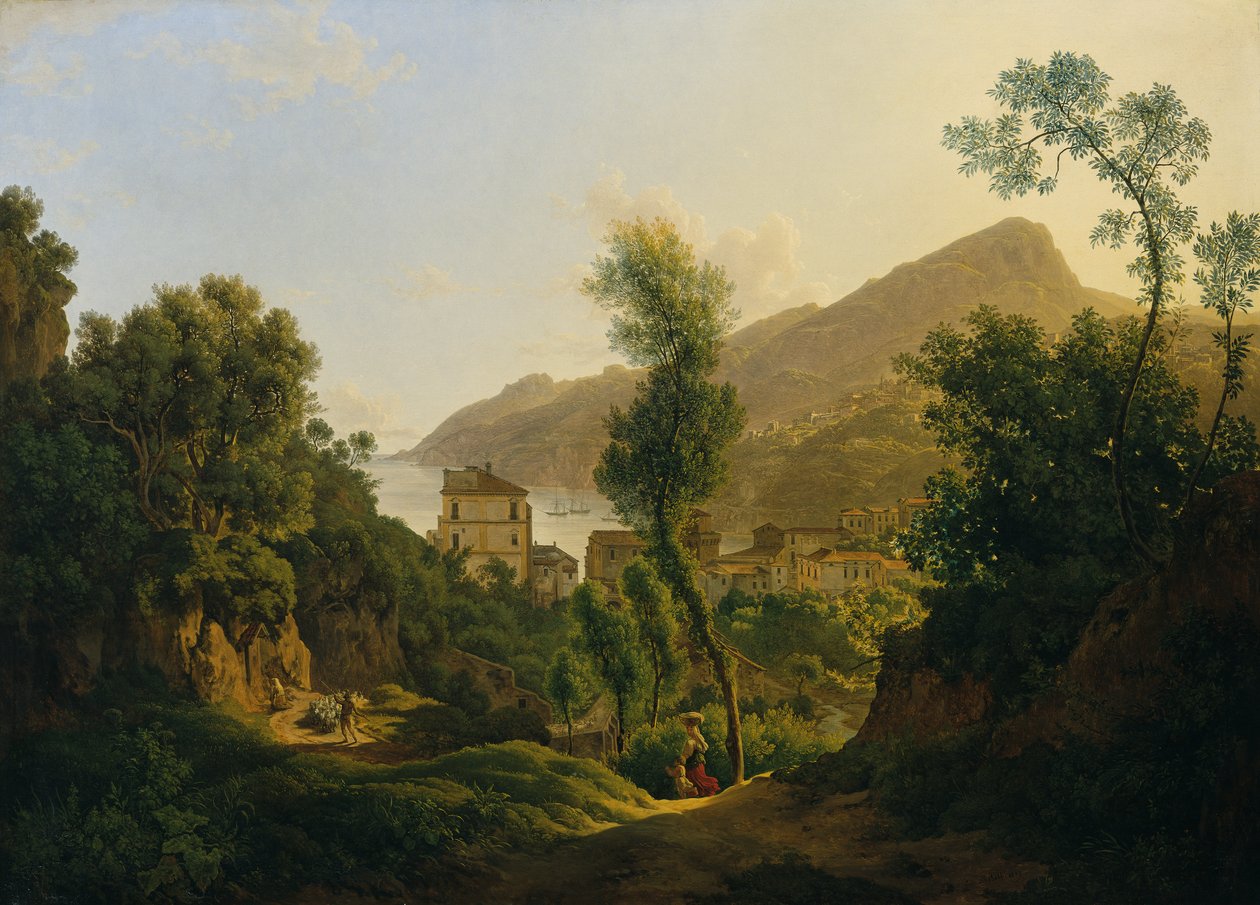 Ansicht der Stadt Vietri mit Blick auf den Meerbusen von Salerno von Joseph Rebell