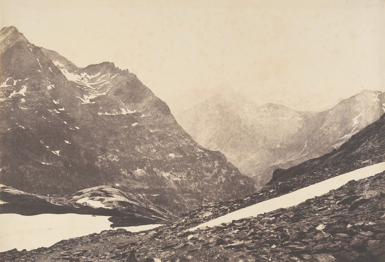 Ansicht des Maladetta und der Berge vom oberen Teil des Port de Vénasque, 1853 von Joseph Vigier