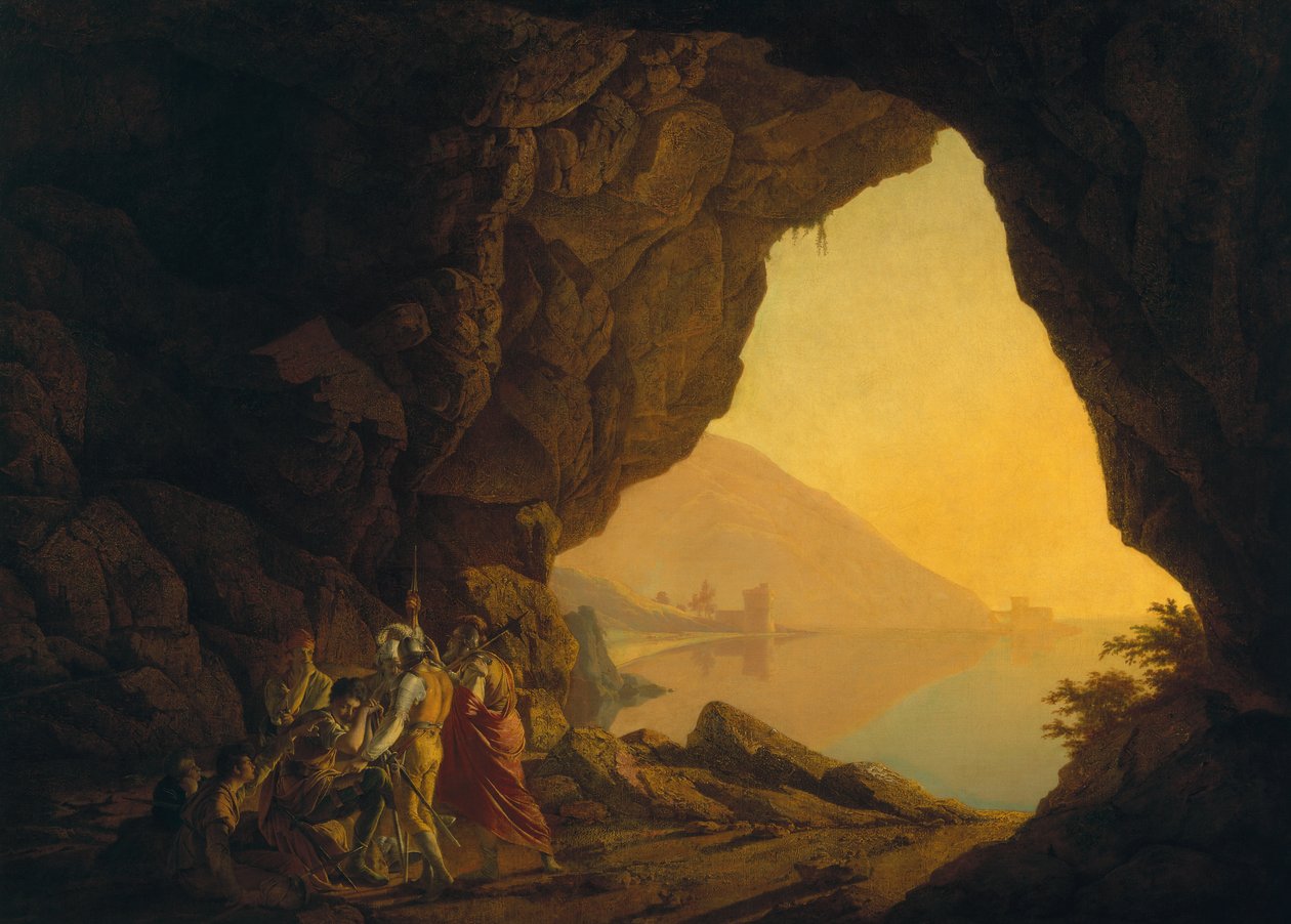 Eine Grotte im Königreich Neapel, mit Banditen, ausgestellt 1778 von Joseph Wright of Derby