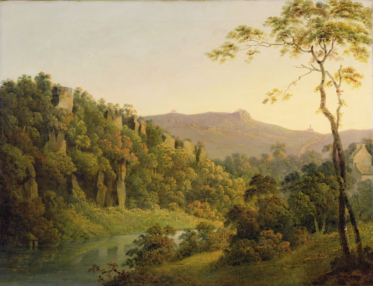 Blick in Matlock Dale, Blick auf den Black Rock Escarpment, ca. 1780-85 von Joseph Wright of Derby