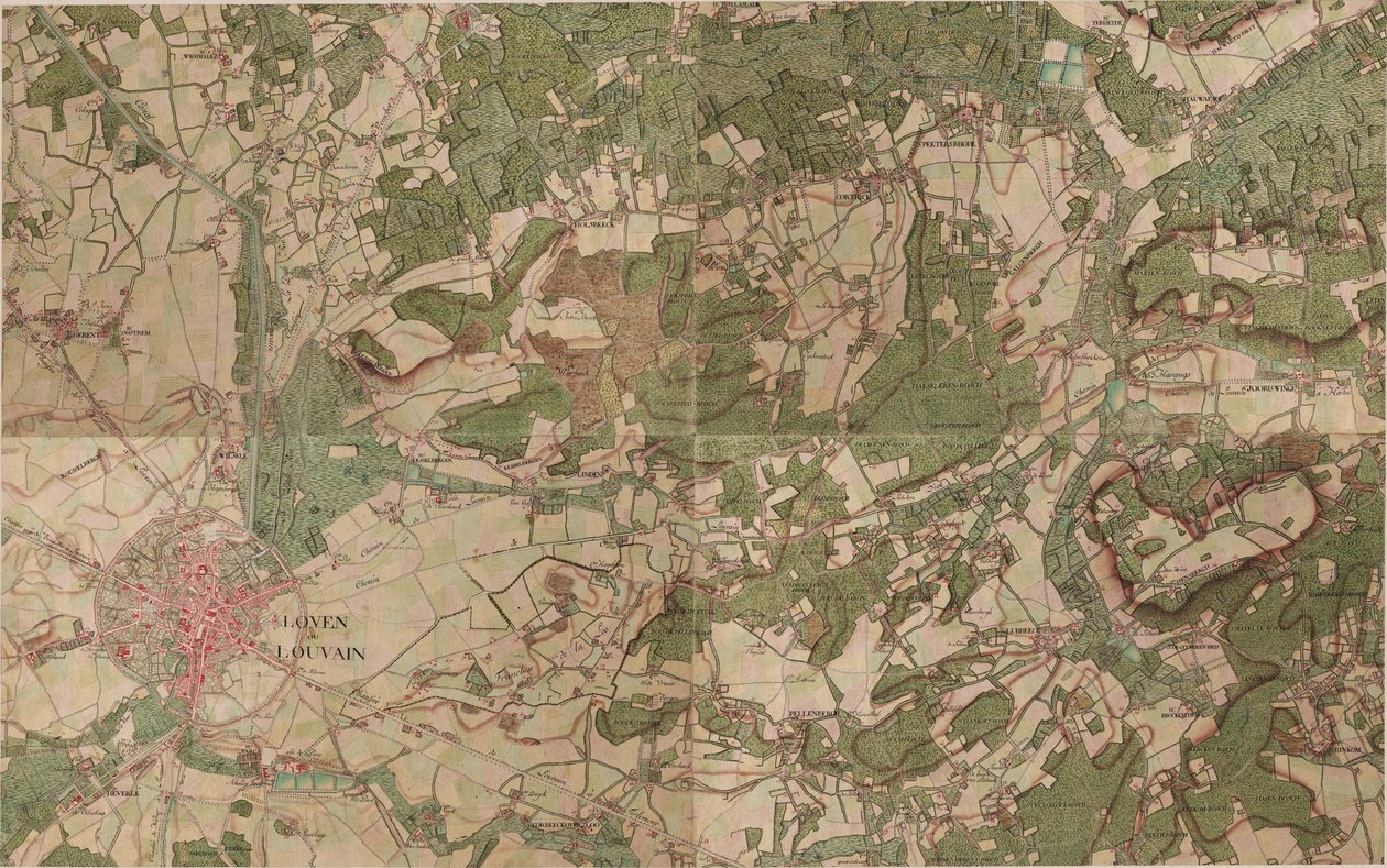 Karte von Loven ou Louvain - Leuven von Joseph de Ferraris