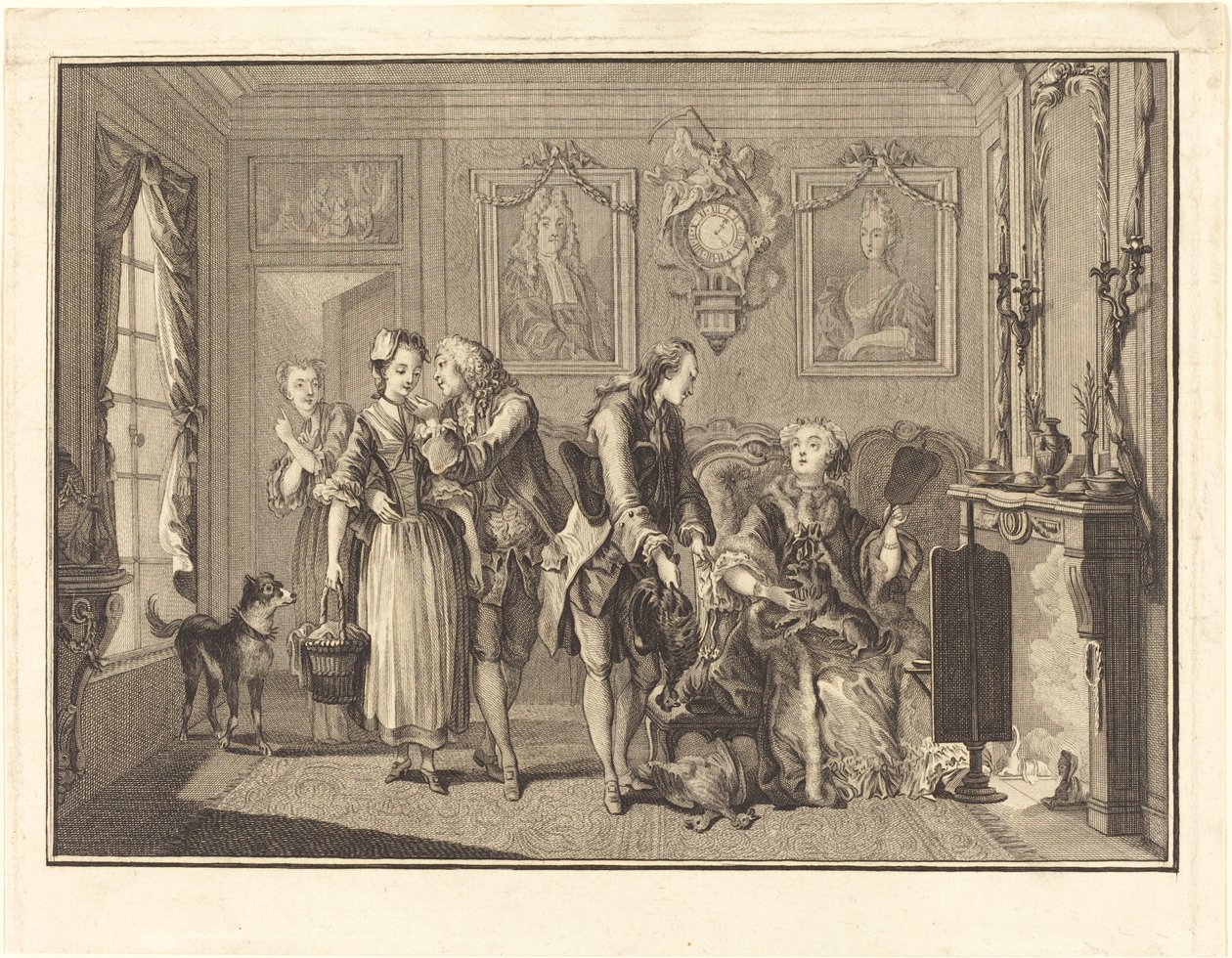 Die hübsche Bäuerin von Joseph de Longueil after Charles Eisen