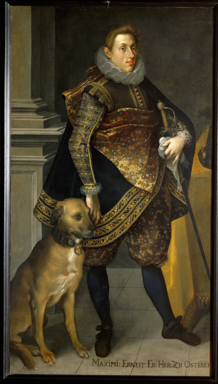 Erzherzog Maximilian Ernst mit einem Setter von Joseph the younger Heintz