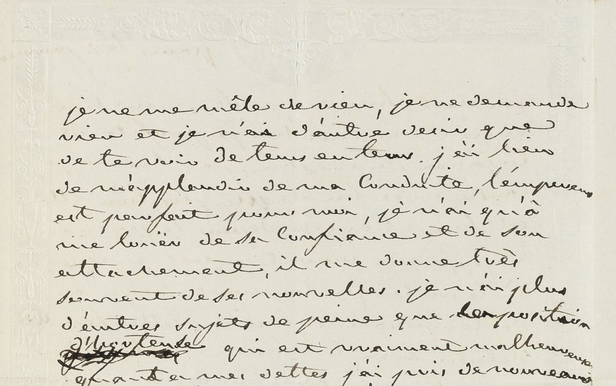 Autographenbrief an Eugene de Beauharnais, Paris, 2. Januar 1809 von Josephine de Beauharnais