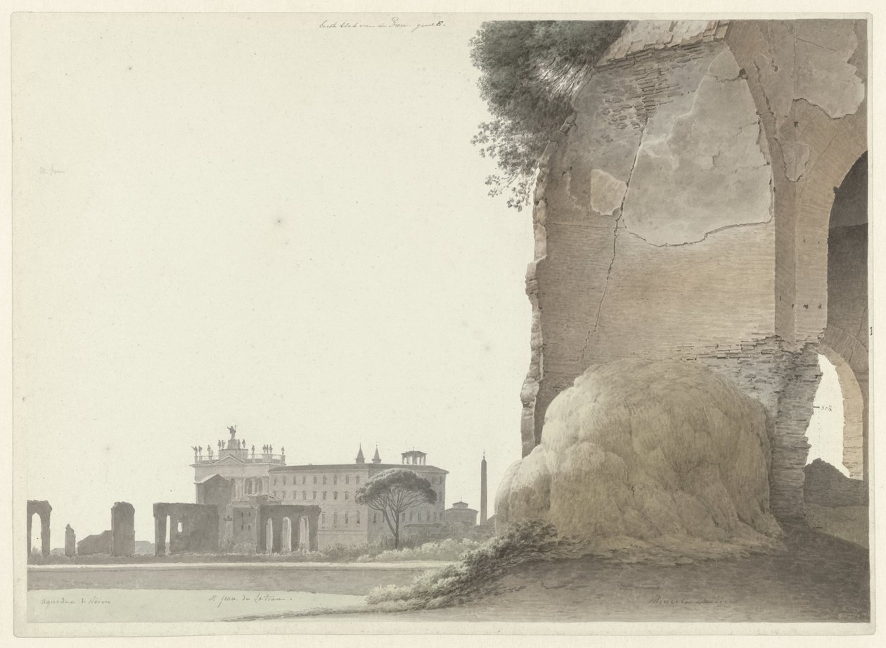 Die Basilika San Giovanni in Laterano mit dem Tempel der Minerva Medica im Vordergrund von Josephus Augustus Knip