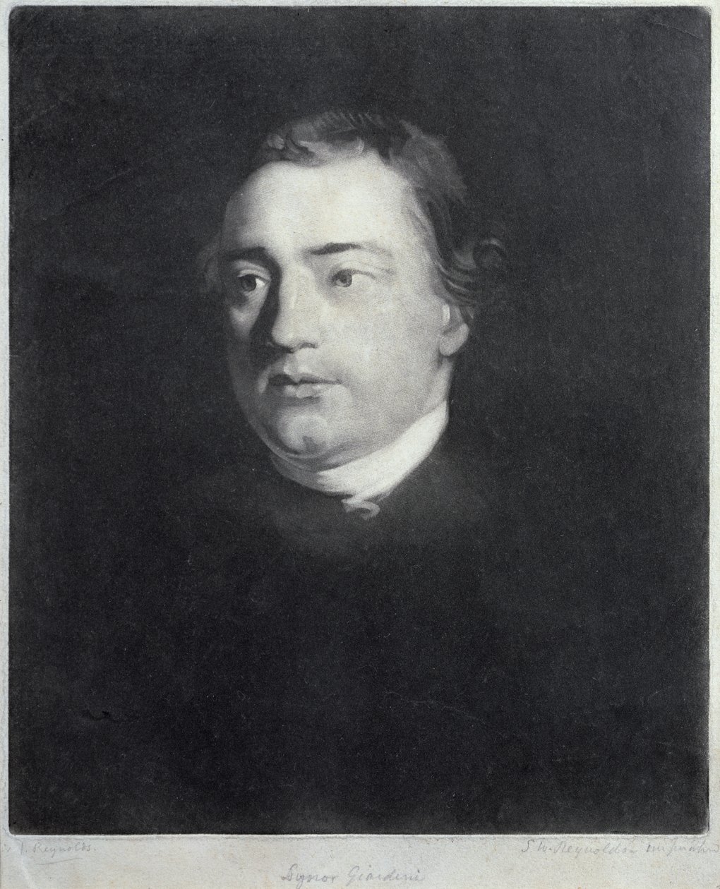 Porträt von Felice de Giardini (1716-96), italienischer Geiger, graviert von Samuel William Reynolds (1773-1835) von Joshua Reynolds