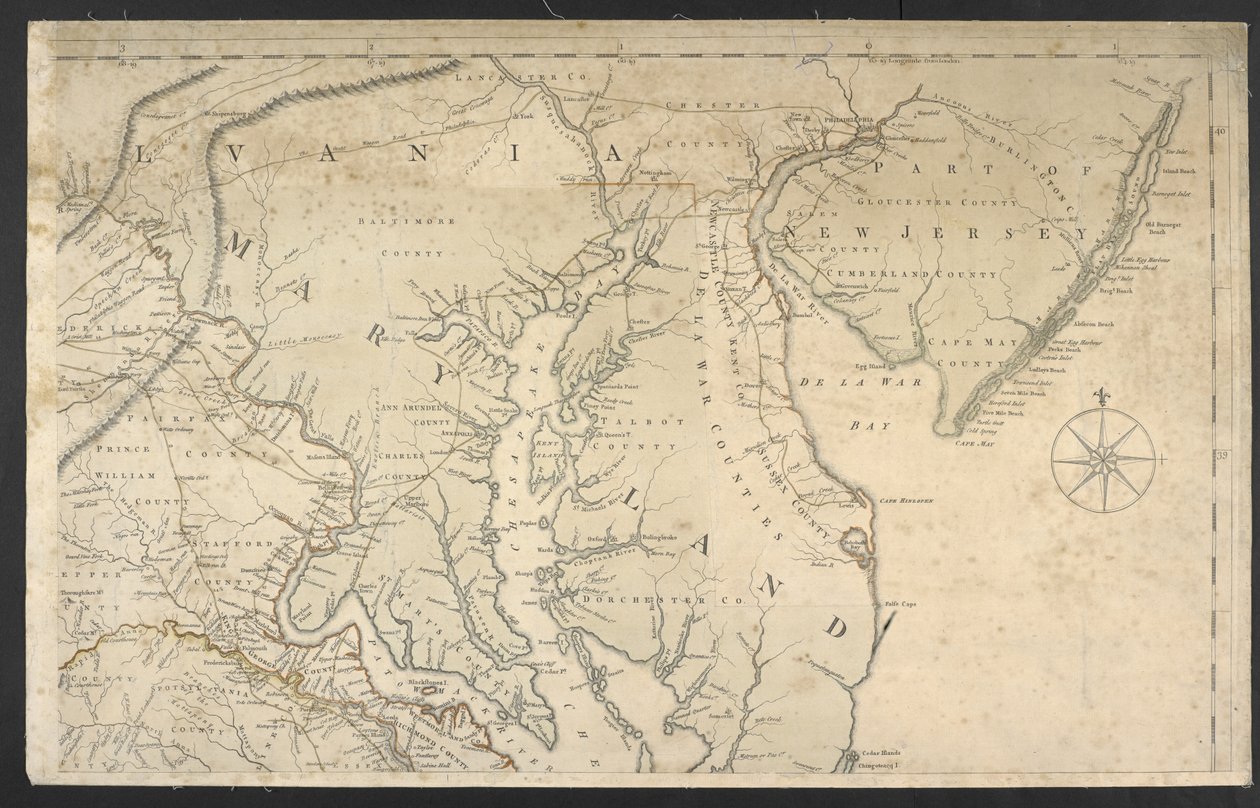 Eine Karte des am dichtesten besiedelten Teils von Virginia von Joshua and Jefferson Peter Fry