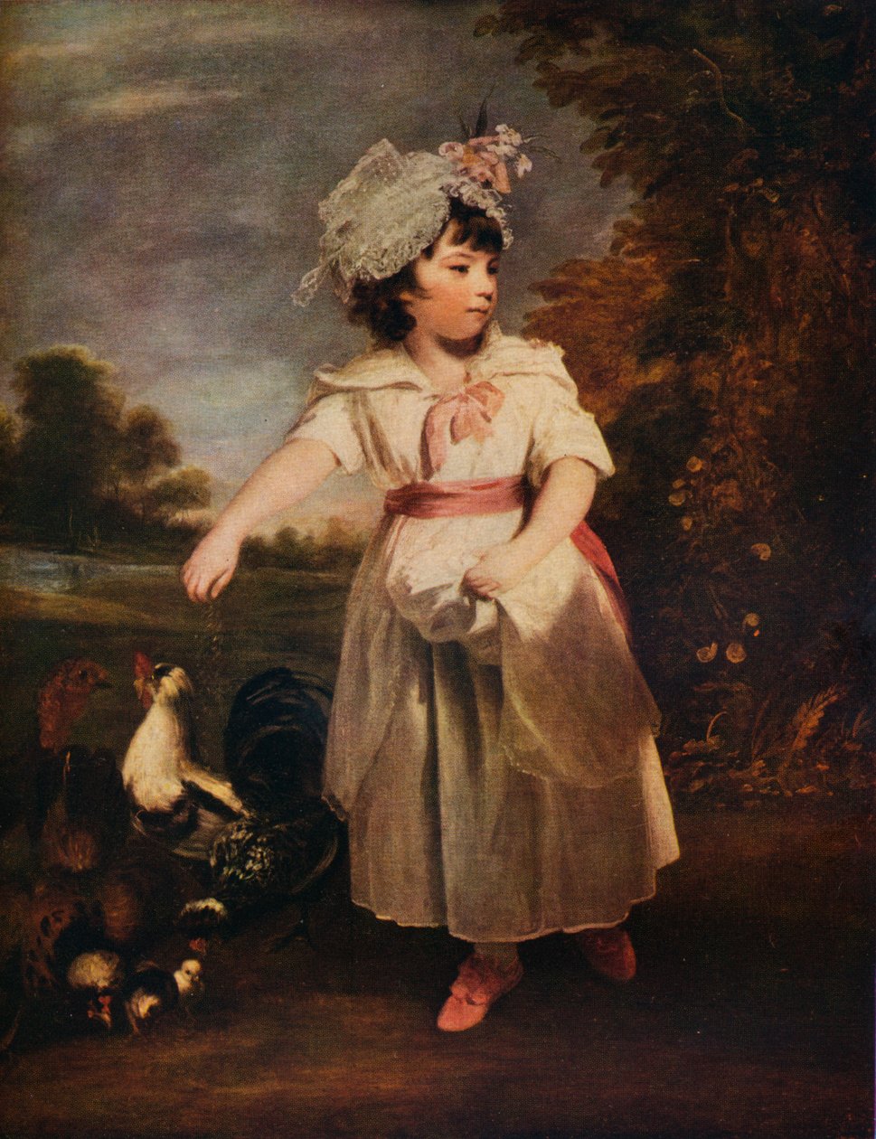 Lady Catherine Pelham Clinton füttert ihre Hühner, 1781-1931 von Joshua Reynolds