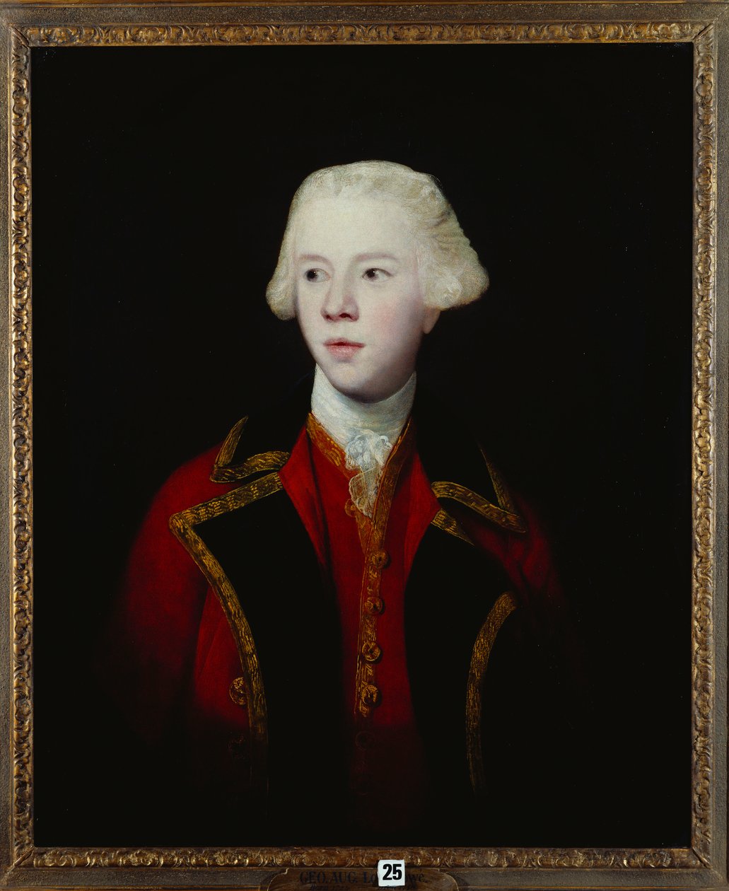 Porträt von George Augustus, 3. Viscount Howe, Halbfigur, in der Uniform der 1. Garde von Joshua Reynolds