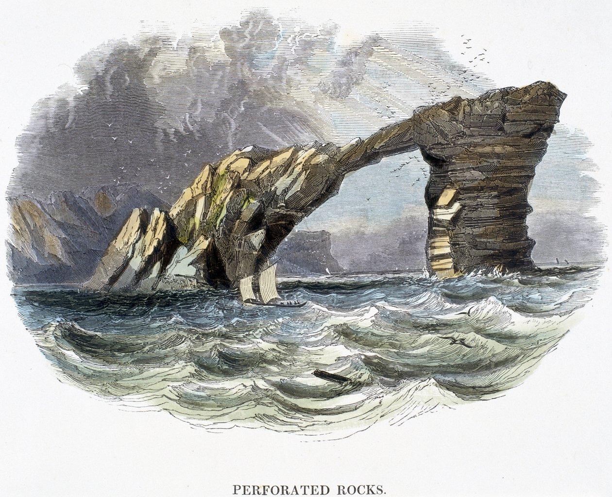 Durchlöcherte Felsen, aus Phänomene der Natur, 1849 von Josiah Wood Whymper
