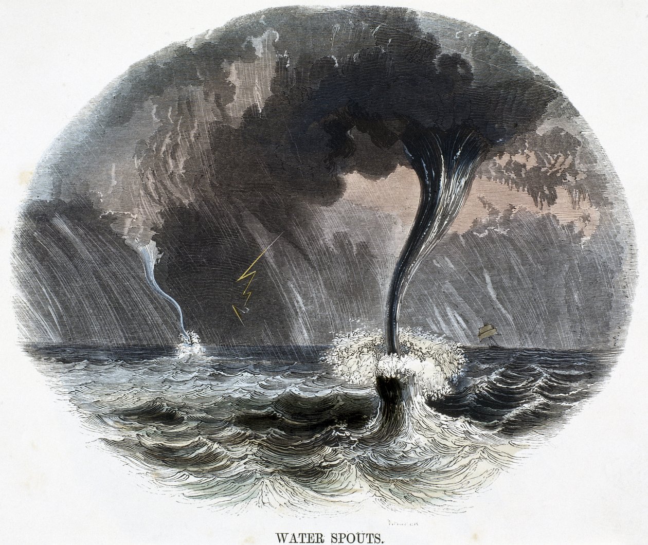 Wasserhosen, aus Phänomene der Natur, 1849 von Josiah Wood Whymper