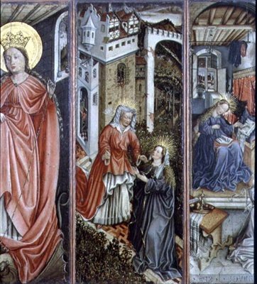 Heimsuchung, mittlere rechte Tafel des Polyptychons von Jost (attr. to) Amman