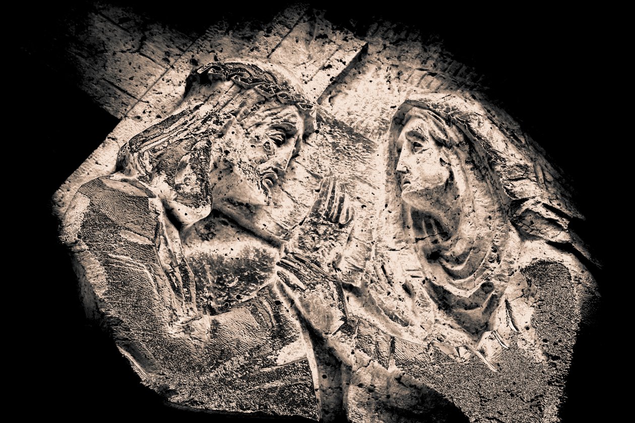 Jesus und Maria, aus der Serie Kreuzwegstationen, 2015 von Joy Lions