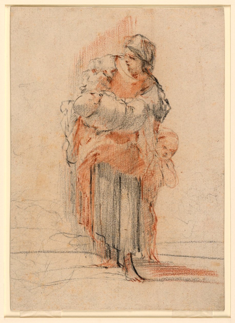 Frau mit zwei Kindern, ca. 1750 von Jérôme François Chantereau