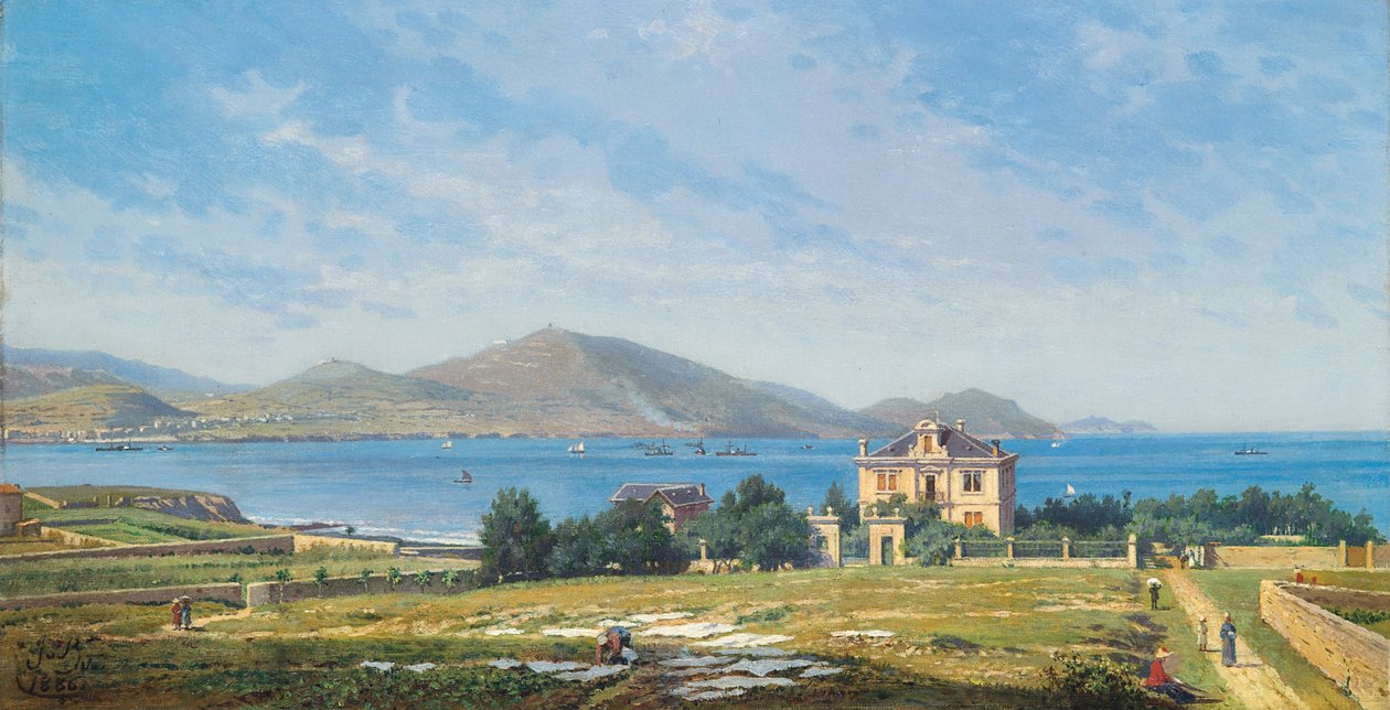 Ansicht von El Abra, Bilbao, von Algorta von Juan de Barroeta