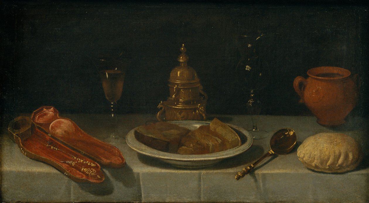 Stillleben und gedeckter Tisch von Juan der Hamen y van León