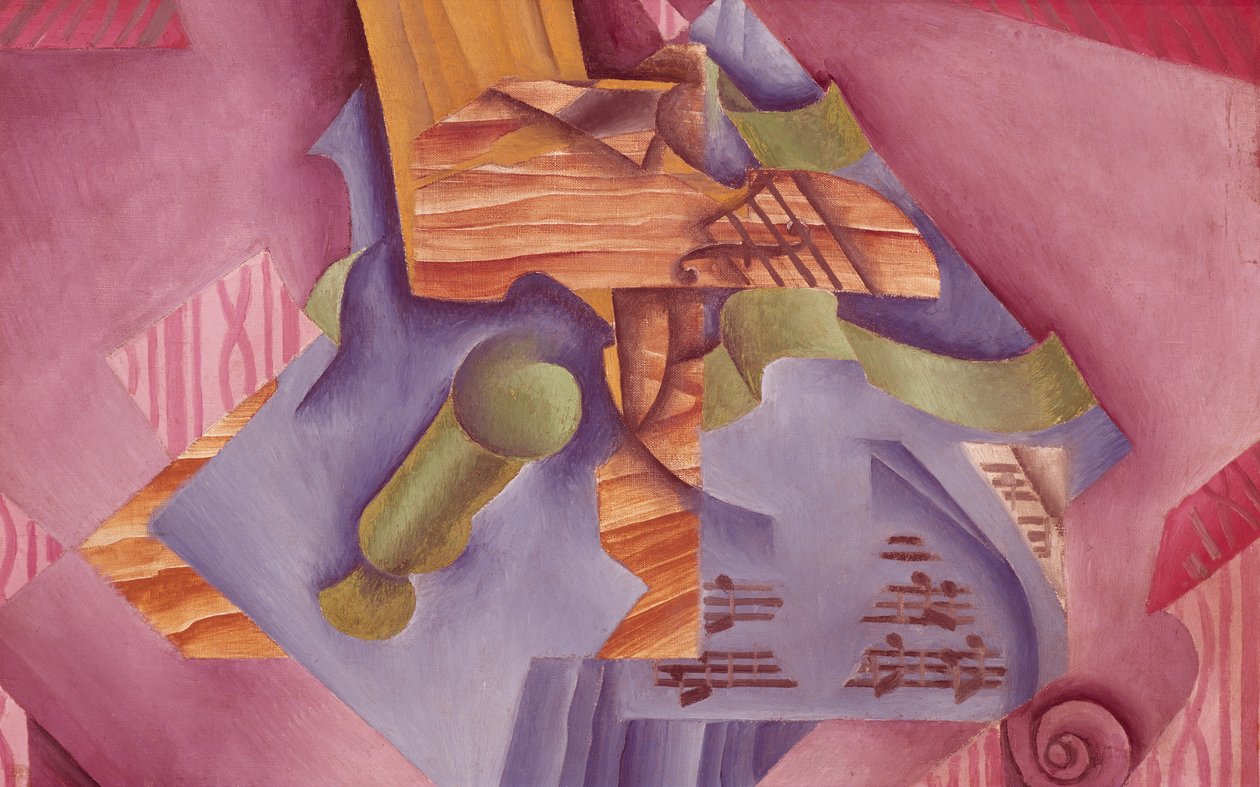 Stillleben mit Geige und Glas von Juan Gris