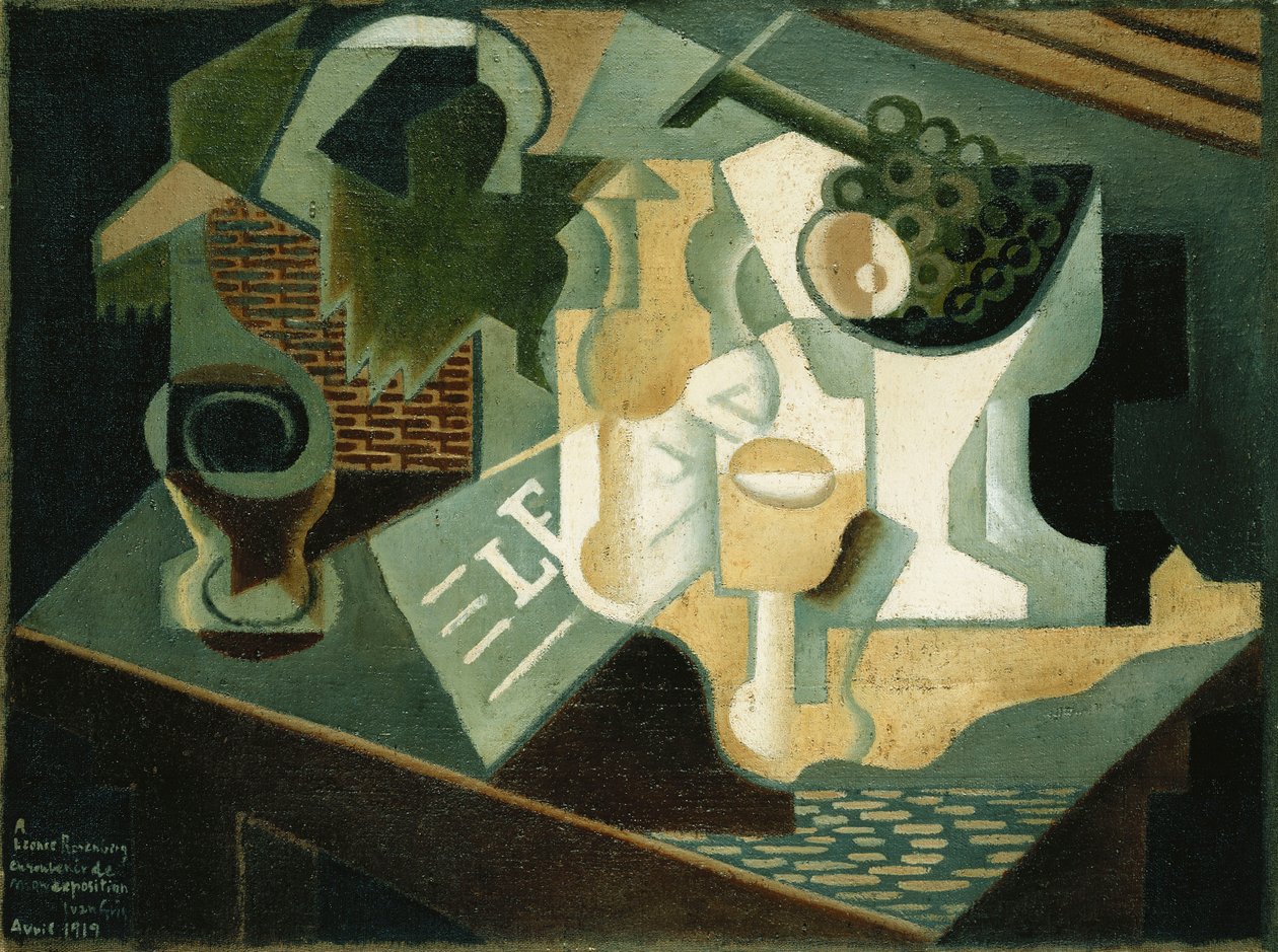 Der Tisch vor dem Gebäude, 1919 von Juan Gris