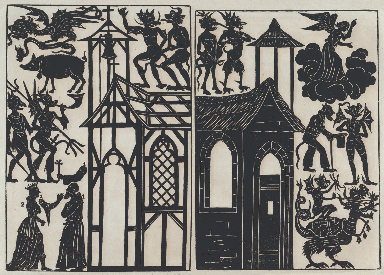 Blatt 5 von Figuren für chinesische Schattenspiele, 1859 von Juan Llorens