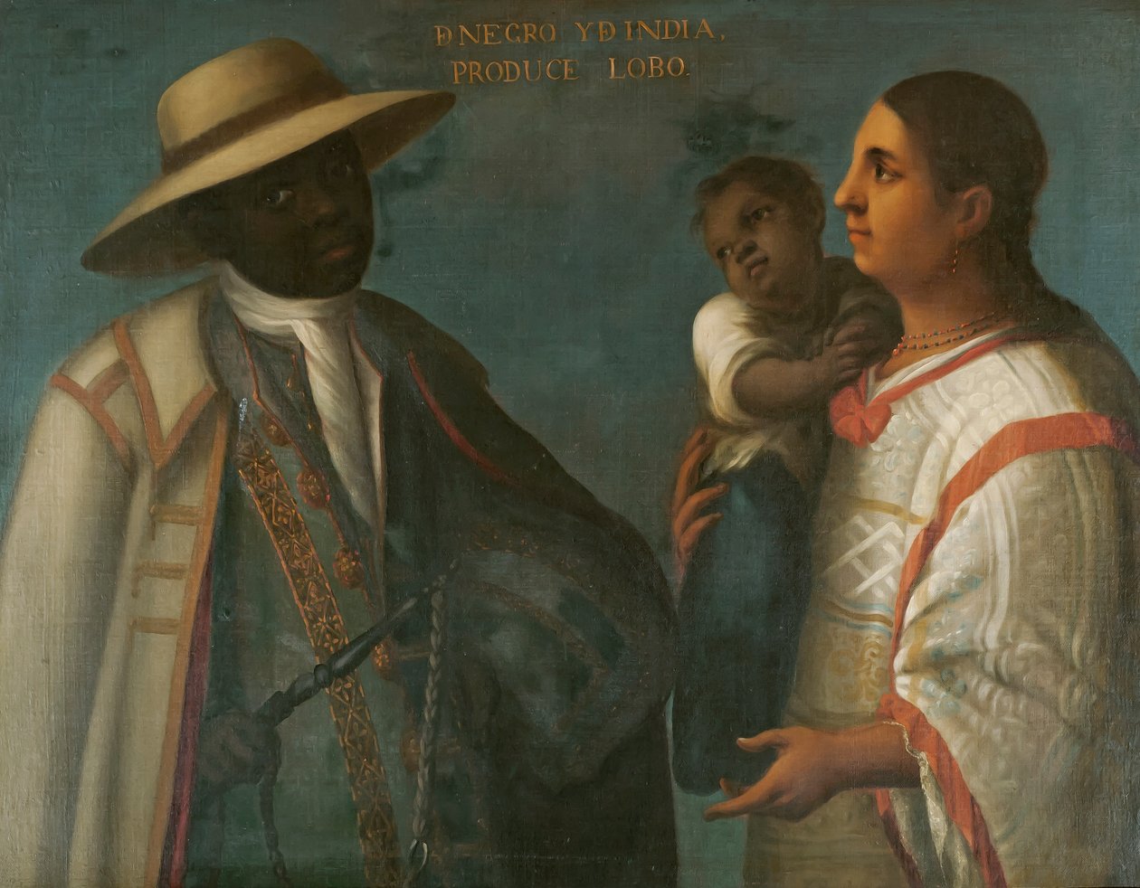 Schwarz und Indianer erzeugen einen Wolf, ca. 1715 von Juan Rodríguez Juárez