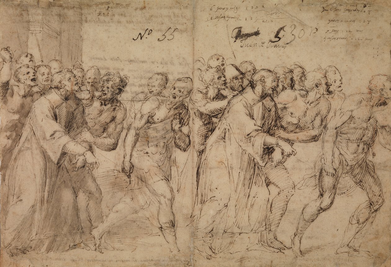 Studie für den heiligen Stephan auf dem Weg zu seinem Martyrium, 1566 von Juan de Juanes Juan de Juanes
