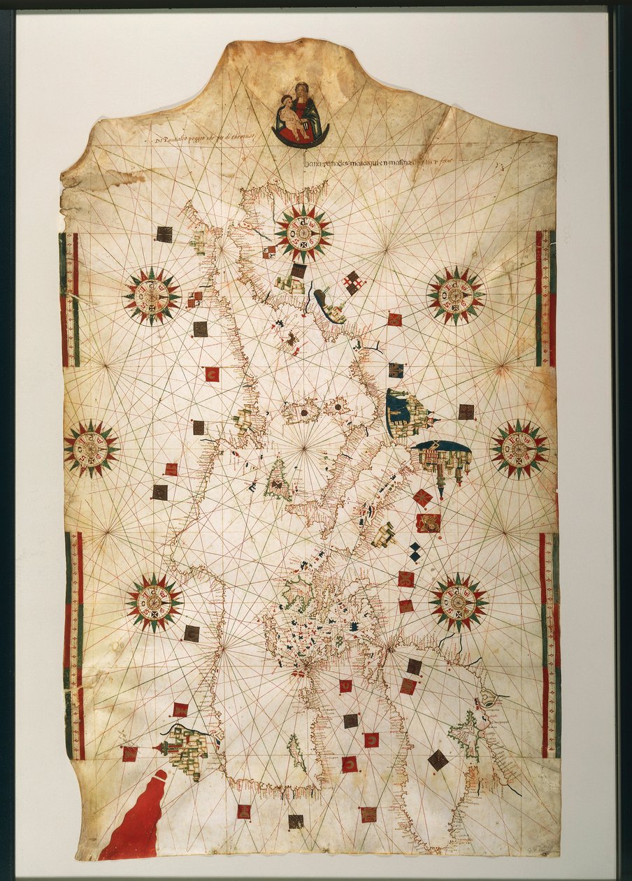 Kopie des nautischen Planisphärs von Juan de la Cosa aus dem 19. Jahrhundert von Juan de la Cosa