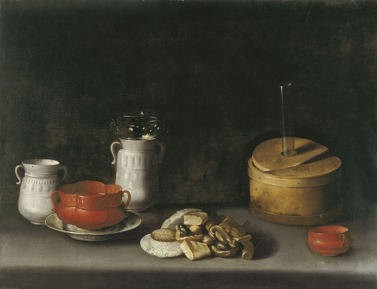 Stillleben mit Porzellan und Süßigkeiten von Juan van der Hamen