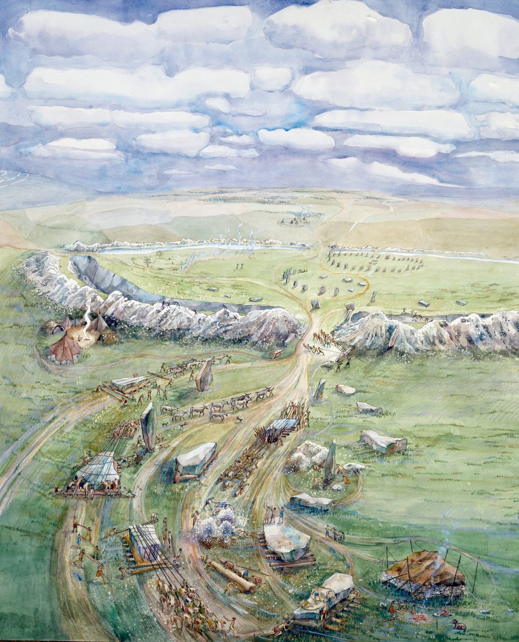 Avebury Henge im Bau von Judith Dobie