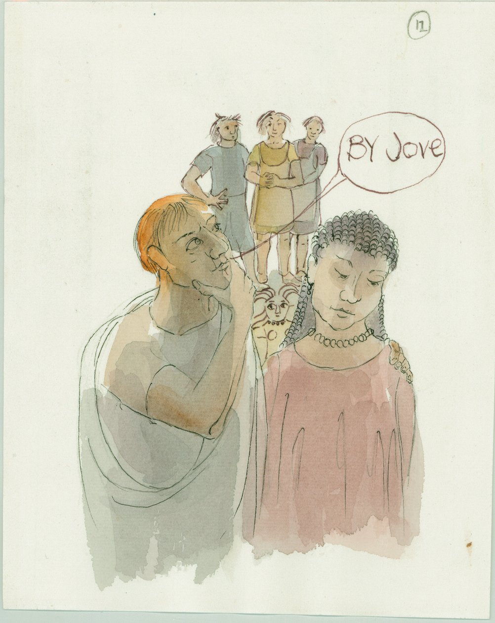Marcus und Julia mit dem Meisterhandwerker und seinen zwei Arbeitern, 2003 von Judith Dobie