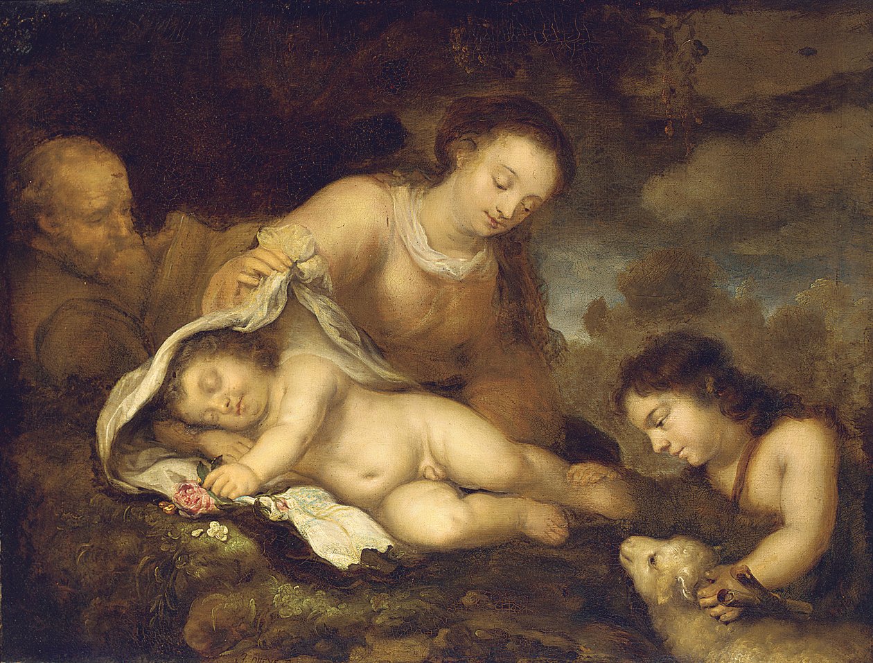 Die Heilige Familie mit dem kleinen Johannes dem Täufer von Jürgen Ovens