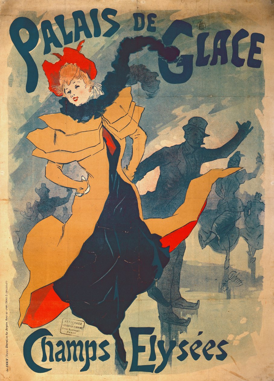 Plakat, das den Palais de Glace auf den Champs Elysees bewirbt von Jules Cheret