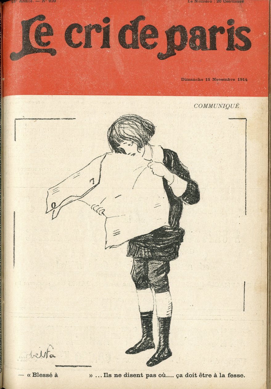 Illustration von Abel Faivre (1867-1945) für das Cover von Le Cri de Paris von Jules Abel Faivre