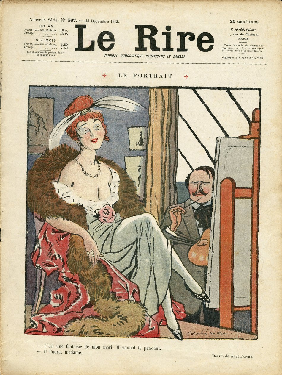 Illustration von Abel Faivre (1867-1945) für das Titelblatt von Le Rire von Jules Abel Faivre