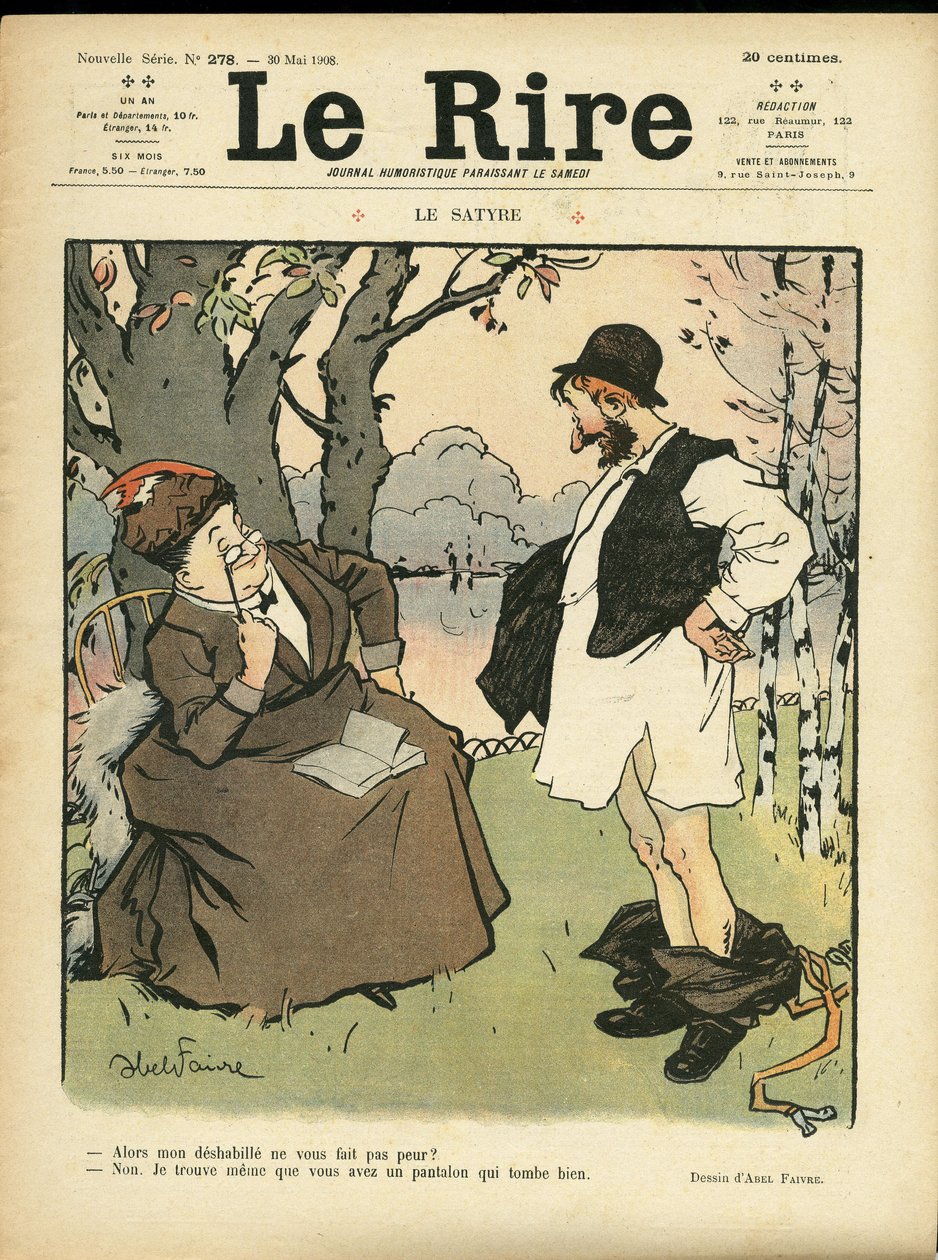 Illustration von Abel Faivre für das Cover von Le Lire, 30/05/08 - Die Satire - Natur Vegetation, Liebe, Mode, Baum, Glaswaren von Jules Abel Faivre