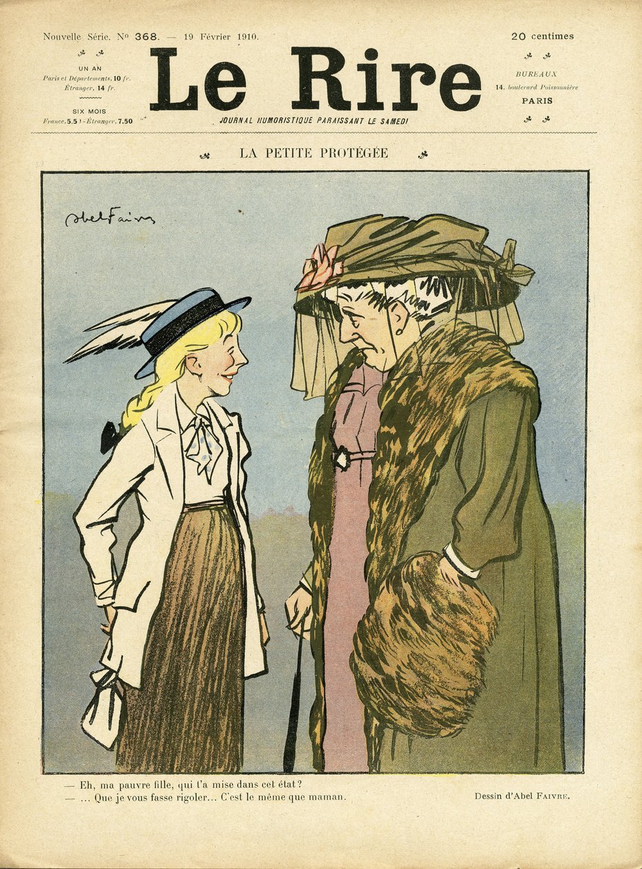 Illustration von Abel Faivre (1867-1945) für das Titelblatt von Le Rire von Jules Abel Faivre