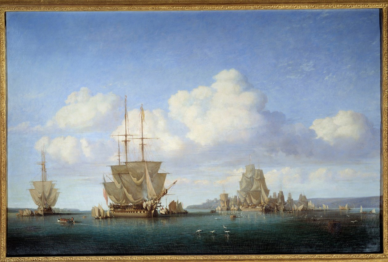 Der Hafen von Brest im Jahr 1844 von Jules Achille Noel