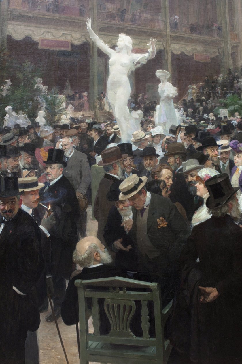 Ein Freitag im Salon des Artistes Français. Gemälde von Jules Alexandre Grun (1868-1939) von Jules Alexandre Gruen or Grun
