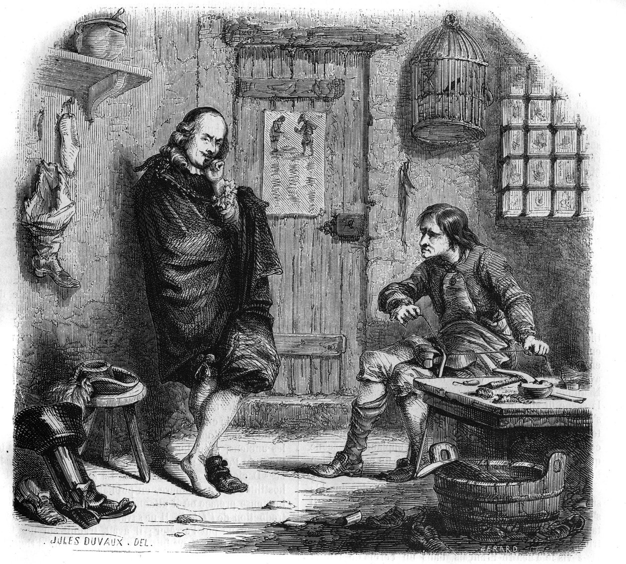 Pierre Corneille (1606-1684) beim Retter. Gravur von Jules Duvaux von Jules Antoine (after) Duvaux
