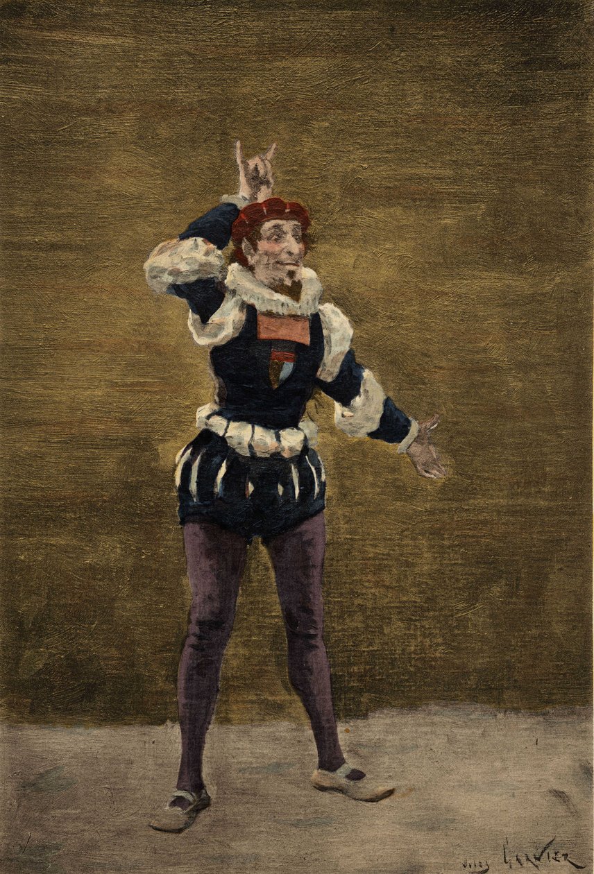 Nazdecabre kommuniziert mit Panurge durch Zeichen. Pantagruel. Illustration von Jules Garnier. In „Rabelais et l