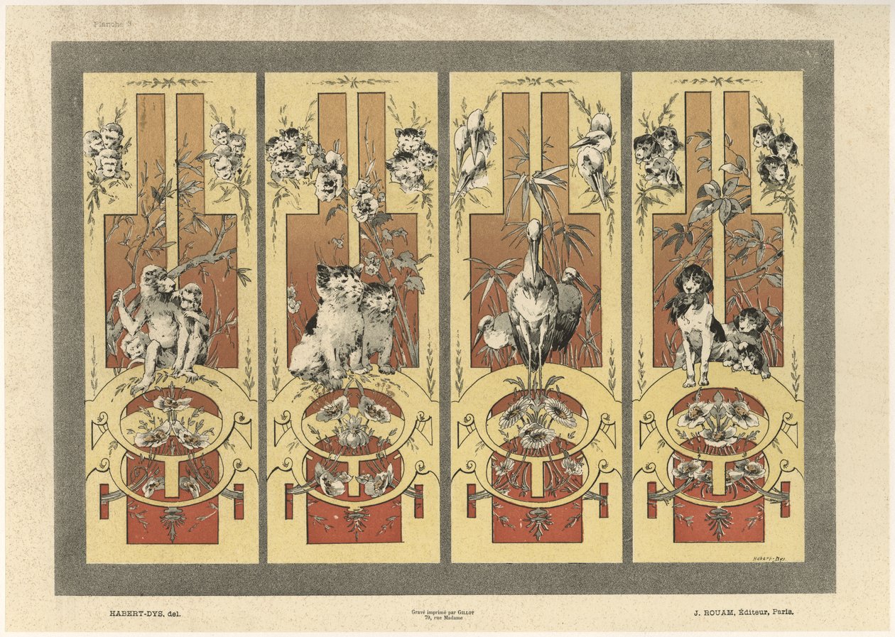 Affen, Katzen, Reiher und Hunde, Platte 3 aus 