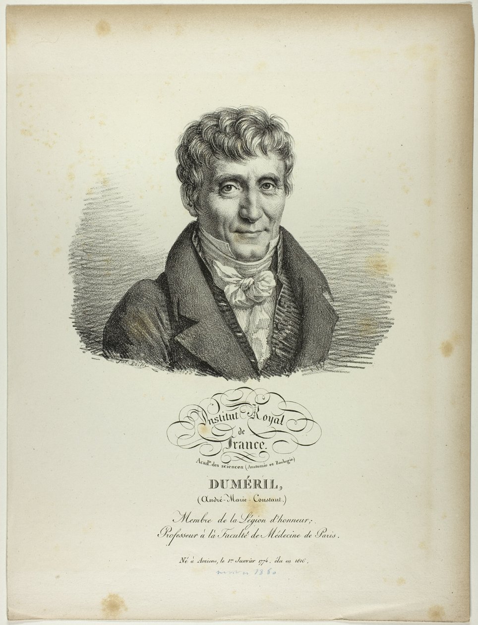 Porträt von André-Marie-Constant Duméril von Jules Boilly