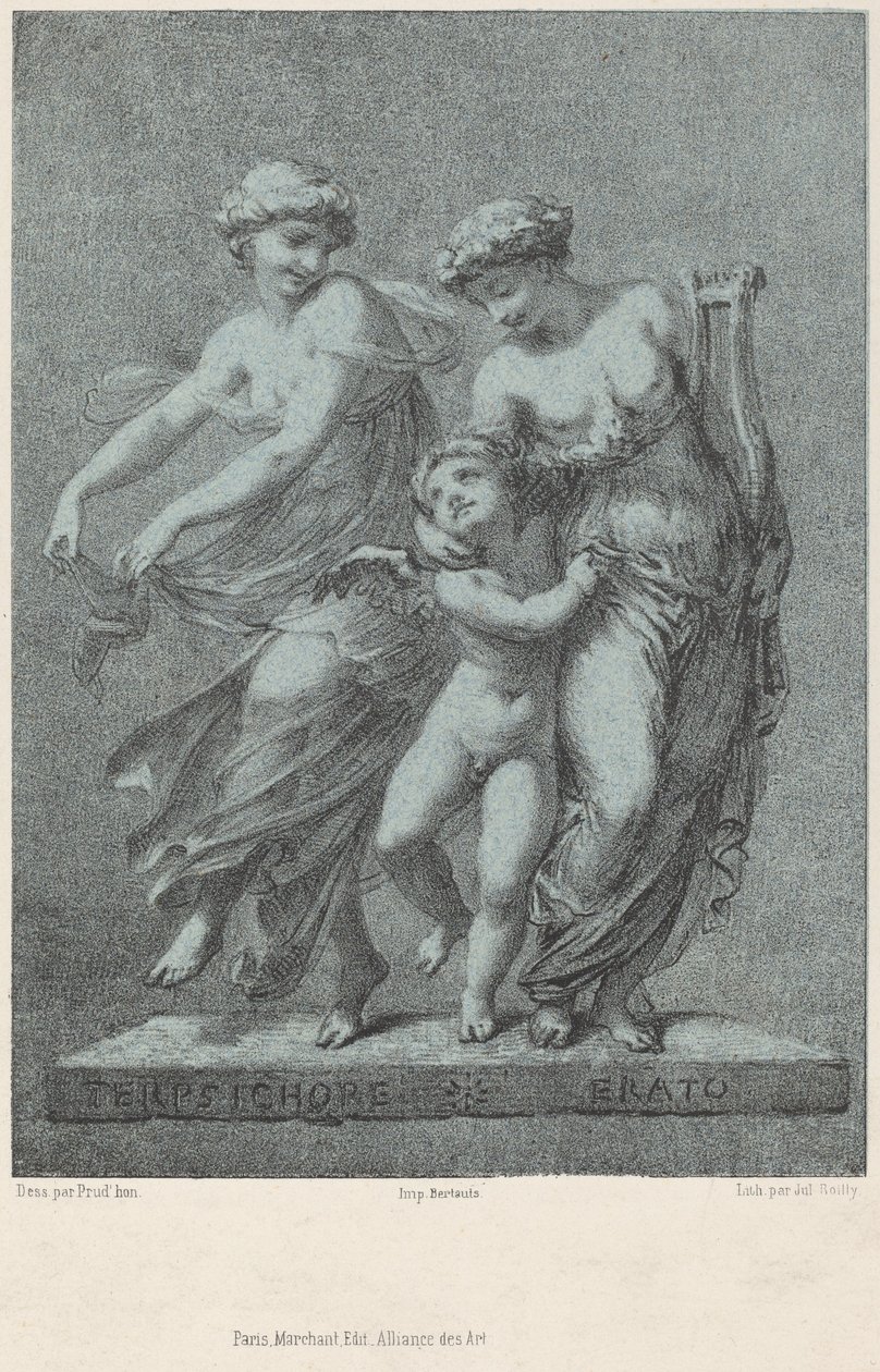 Apollo und die Musen von Jules Boilly after Pierre Paul Prud