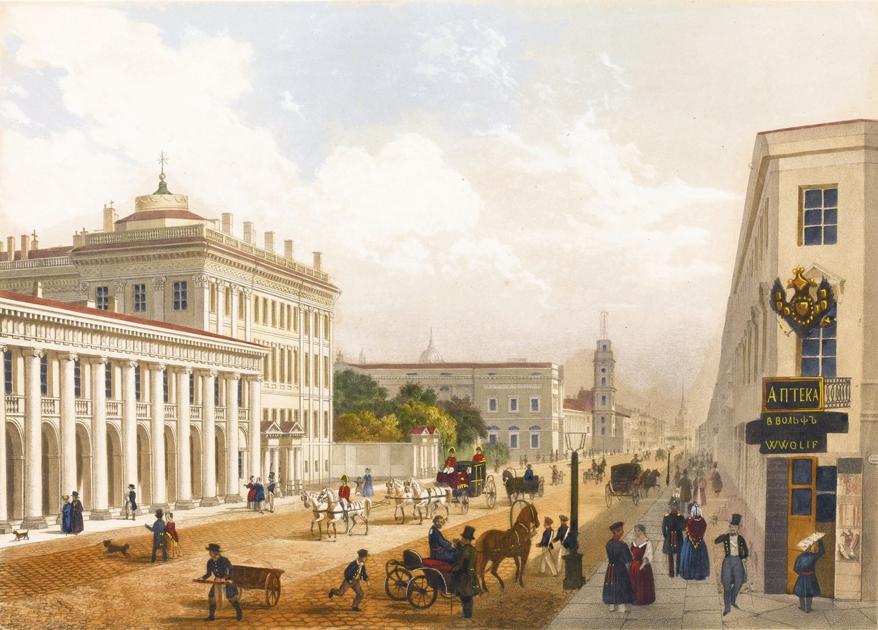 Ansicht des Newski-Prospekts in Sankt Petersburg von Jules Charlemagne